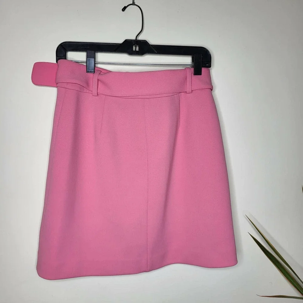Boden Belted Four-Button A-Line Skirt - Abstract - Pink/Crayon Pink - Picture 5 of 14
